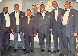 Lontar Couples (from left): Ken & Dorothy Barber; Robert & Rose Awoloye-Kio; Boma & June Douglas; Tony & Florence Otokito; Steve & Nkem Benamaisia; Edwin & Bio Ndaliki 